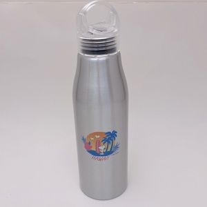 Snoopy Hawaii bottle with screw cap NWT! Silver with Snoopy surfboard design
